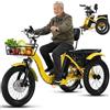 SUNBGRPYE Triciclo Elettrico Pieghevole Per Adulti, Modello Con Ruote Fat Da 18″, 3 Modalità Di Guida, Batteria Da 48V 13Ah (Autonomia Di 44km) E Doppio Sist-ema Frenante, Per Gite E Commissioni Yellow