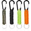 mvorry 4 portachiavi in paracord intrecciato con moschettone - anello a D resistente per campeggio, escursionismo, moto, zaino