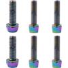 Tsophreniq Viti per manubrio di biciclette, in acciaio colorato, M5/6 x 20 mm, viti in bulloni, parti per bici