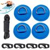 Generic Accessorio per sartiame, toppa portatile con anello a D per gommoni, canoa con funzione di fissaggio sicuro, attrezzatura per ponte per rafting, struttura in acciaio PVC, materiale blu nero, uso