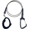 Yhenlovtt Guinzaglio per attrezzatura da snorkeling, 150 cm, design con cavo in acciaio inox con fibbia a sgancio rapido per sport acquatici (nero)