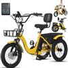 SUNBGRPYE Triciclo Elettrico Pieghevole Da 18″ Per Adulti, 3 Modalità Di Guida | Cambio A 7 Velocità | Capacità Di Salita Di 15°, Batteria Da 48V 13Ah - Autonomia Di 44km, Telaio A Scavalco Basso Blue