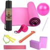 Gungtj Yoga Kit, Esercise Mat with Yoga Blocks, Fitness Equipment, Women and Men, Stretching, Non Slip, Includes Latex Resistance Band, Ideal for Home Workouts, 72.05x24.02x0.28 Inches