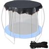 Genérico Copertura parasole per trampolino - Rete protettiva da 200 cm, rete da tetto durevole resistente ai raggi UV, attrezzatura da gioco all'aperto per giardino, cortile, cortile, prato, Rec