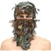 Generic Cappello mimetico con motivo a foglie - Berretto mimetico 3D da 42 cm con maschera per il viso | Copricapo mimetico da esterno per caccia Airsoft | Cappello a rete in poliestere mimetico per cecchini