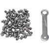 Besttoolifes 50 perni per pedali della bicicletta, bulloni di ricambio in acciaio antiscivolo con chiave, borchie argentate per riparazione di mountain bike e bici da strada (B)