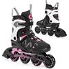 ATTABO Pattini in linea da Donna Bliss 38 EU Comfort e sicurezza Guscio semirigido in alluminio Skid Ruote in PU da 80 mm Cuscinetti ABEC-7 Regolabili per una migliore vestibilità Colore Rosa