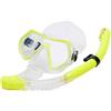 Generico Set for maschera da sub, gonna in silicone, occhiali, attrezzatura for il nuoto(1526198Yellow black)