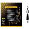 Tsophreniq Confezione da 20 accessori per attrezzatura da pesca, connettori a collegamento rapido, girelle a cambio rapido, accessori essenziali per la pesca