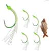 brooksnaji Set di 5 ami con coda fluorescente e riflettente, 4,5 cm, con coda riflettente, per la notte in acqua e salata