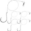 INOOMP Set 5pezzi Ganci Circolari con Ardiglione per Pesca in Mare Profondo, Filo d'Acciaio Resistente, Portabilità Conveniente per Pesca da Spiaggia e Surfcasting