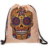 PREMYO Borsa da Palestra Sacca Zaino Sportiva con Scritta Stampa Smiley Scimmia Borsone Zainetto Chiusura a Cordoni Gym Bag Tela Cotone Nero