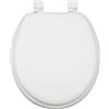 J&V Textiles Sedile WC rotondo morbido con cerniera facile da pulire e cambiare, imbottito (bianco)*