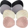 Douzi 4 paia di cuscinetti per reggiseno removibili per reggiseno sportivo e bikini, inserti per biancheria intima