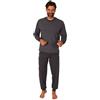 Normann Pigiama da uomo a maniche lunghe con polsini in elegante effetto minimal, grigio., 54