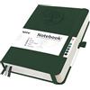Mlife Quaderno A Pois B5 Con Motivo Albero Della Vita, 300 Pagine, Carta A Pois Da 100 G/M², Copertina In Pu, Elastico, Portapenne, 3 Segnalibri - Per Donna E Uomo, 19,5 X 25,5 Cm (Verde scuro)