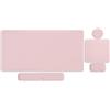 MOSISO Grande Tappetino Mouse Gioco&Poggiapolsi Tastiera Massage&Tappetino Mouse&Coaster,Set Cuscinetti Ergonomici Antiscivolo e Cuscino Typing Facile con Memory Foam L'Ufficio Domestico,Rosa