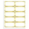 Hebayy 200 PCS Etichette Nome Metalliche Oro, Etichette Adesive Vuote con Adesivo Permanente con Bordo Metallico Oro per Scuola, Ufficio e Casa (Formato Lettera per Foglio, Ogni Misura 5cm x 10cm)