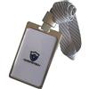 YARONGTECH Porta Badge di identità in lega d'alluminio per impiegati d'ufficio con cordino staccabile Silver-1pc