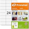 Printation 600 Etichette pellicola bianca (70x37mm) - impermeabili | 25 fogli A4 con 3x8=24 etichette Printation stampabili, etichette adesive personalizzate - solo per stampanti laser