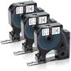 UniPlus 3x Compatibile per Dymo 18055 S0718300 Rhino Tubo Termoretraibile 12mm Nastro per Etichette Industriali Cassette per Dymo Rhino 5200 4200 5000 1000 3000 6000, Nero su Bianco, 12mm x 1.5m