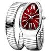 DAXIAOYU Orologio classico a forma di serpente per le donne oro argento braccialetto scalabile orologi da donna Bling diamanti quarzo orologio da polso da donna, argento-rosso