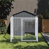 BaraSh Casetta Cani con Corsa Antracite 117x201x123 cm Acciaio Zincato,Casetta Cani,Casette per Cani,Casetta Cani Esterno(SPU:172351)