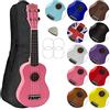 Mad About SU8-PK Ukulele soprano in rosa con custodia morbida, plettro e corde di ricambio, Ora dotato di corde in carbonio nere che offrono un suono più brillante