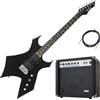 Rocktile Warhead Chitarra Elettrica AK20G Set, Modello: Warhead, Peso: 3 | Corpo: Tiglio, Manico: acero avvitato, 2 pickup humbucker, 24 tasti medi, Tastiera in legno duro selezionato, Inlays: Dot
