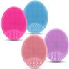 MAKJUNS 4 pennelli per la pulizia del viso in silicone per massaggiare il viso, per esfoliare, anti-età e per il trucco esfoliante per tutti i tipi di pelle.