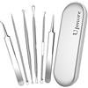 Upmore Blackhead Remover Tool Kit 6 pezzi, argento