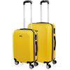 ITACA - Set valigie - Set Valigie Rigide Offerte. Valigia Grande Rigida, Valigia Media Rigida e Bagaglio a Mano. Set di Valigie con Lucchetto Combinazione TSA, Giallo