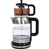 Duoruameng Bollitore elettrico doppio 2,5 l + 1 l con 5 temperature preimpostate, teiera portatile in vetro, 1800 W