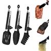 Zyluniy Pinze da Cucina 3 Pezzi Pinza Cucina Siliconee, Senza BPA Pinze Barbecue Antiscivolo in Acciaio Inox Pinze per Spaghetti, Pinze per Alimenti in Silicone per Friggitrice ad Aria