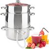 Arebos Estattore Succo a Vapore Vaporiera Frutta Spremiagrumi a Vapore 15 L | Ø 26 cm | Acciaio di Alta | Fondo a 5 strati
