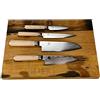 Palatina Werkstatt Pacchetto bianco classico di Kai Shun | 4 coltelli giapponesi ultra affilati + tavola da botte in legno fatta a mano 40x30 cm | Prezzo al pubblico: € 739