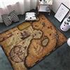 Generic Tappeti 3D - Moderno Tappeto Pelo Corto - Tappeti Moderni Soggiorno - Tappeti Camera Da Letto - Tappeti Salotto Grandi Dimesnioni - Mappa Del Tesoro Dei Pirati Monocromatica Vintage 60 X 90-6O5L+D0I