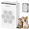 DAYETTE Purificatore d'aria per persone allergiche contro peli di animali, polline, polvere e muffa, CADR 300 m³/h per appartamenti fino a 120 ㎡, con filtro HEPA 14 e sensore PM2.5