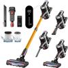 Hearten Aspirapolvere Senza Fili, 45KPA/ 550W/ 60Min, 1,5L, Display LED, Spazzola anti-groviglio, Ultra Silenzioso, per peli di Animali/Tappeti/Pavimenti duri/Auto