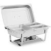 Royal Catering RCCD_RT19_9L Chafing Dish GN 1/2 2 x GN 1/4 9 L 2 serbatoi di carburante 295 x 235 x 60 / 240 x 135 x 65 mm Recipiente scaldavivande Rechaud