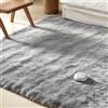 YNNHUDEEP Tappeto a pelo lungo, lavabile, antiscivolo, morbido, per soggiorno, camera da letto, cameretta dei bambini (grigio chiaro, 80 x 160 cm)