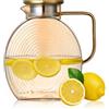 FARYODI Caraffa in vetro borosilicato da 2,5 litri, resistente all'acqua bollente (da -20 °C a 150 °C) con coperchio e inserto per frutta, caraffa per acqua infusa, tè freddo, bevande fredde e calde