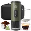 GVODE Macchina da Caffè Portatile con Batteria, Macchina Espresso 3-in-1 (Capsule NS/DG e Polvere), 20 Bar Autoriscaldante Macchina Caffè Portatile Capsule per Camping, Auto e Viaggio - Verde