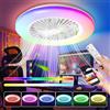 Fiqops Ventilatore da soffitto con illuminazione e telecomando, Ø 49 cm, lampada da soffitto a LED Smart RGB, 3 temperature di colore e 6 velocità, timer estivo funzionamento invernale per soggiorno,