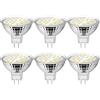 UYHGO Lampadine LED MR16, GU5.3 Lampada, 12V 5W Faretto (Equivalenti a alogeni 50W), Ø50mm Vetro, Bianco freddo 6000K, 6 Pezzi