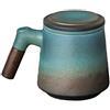 GOONSDS Tazza di tè in ceramica con tazze da tè filtro e coperchio manico in legno 350 ml,Multi colored