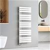 EMKE Scaldasalviette ad Acqua Calda, 1320x500 mm, Termoarredo da Parete, Bianco, 661W, Porta Salviette Riscaldato, Facile Installazione, Design Moderno