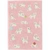 RugVista Lo Friends, Tappeto per bambini, Moderni Bambini, 160 x 230 cm, Rettangolare, Pelo medio, Cameretta, Lavabile solo a mano, Senza sostanze chimiche pericolose, Rosa/Multi