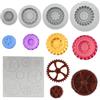 Paotxpum 5 stampi 3D a forma di pneumatico, per fondente a forma di ingranaggio, a forma di camion, ruote per auto, torte, fondente, cioccolato, caramelle