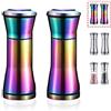 Kyraton Arcobaleno - Set di 2 shaker per sale e pepe in acciaio inox, con placcatura in titanio, macinapepe, macinapepe, macinapepe, macinapepe, macinapepe